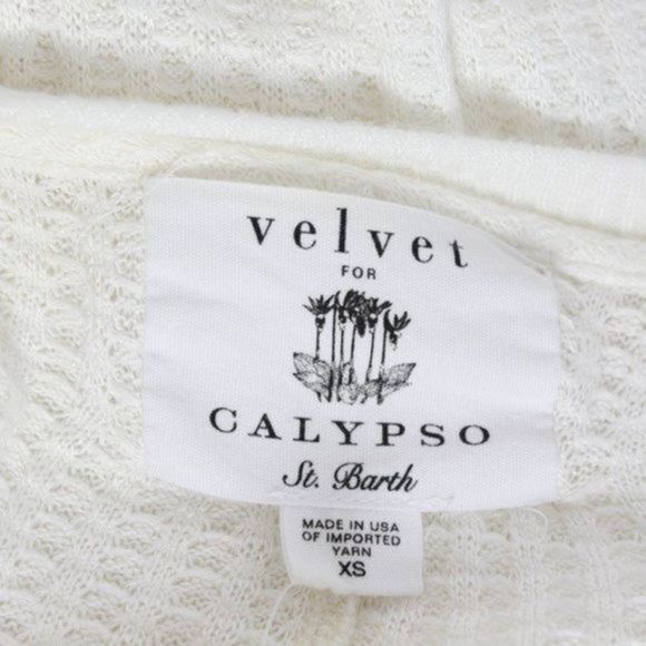 VELVET for CALYPSO ST. BARTH White Knit Top Size XS - Picture 5 of 6